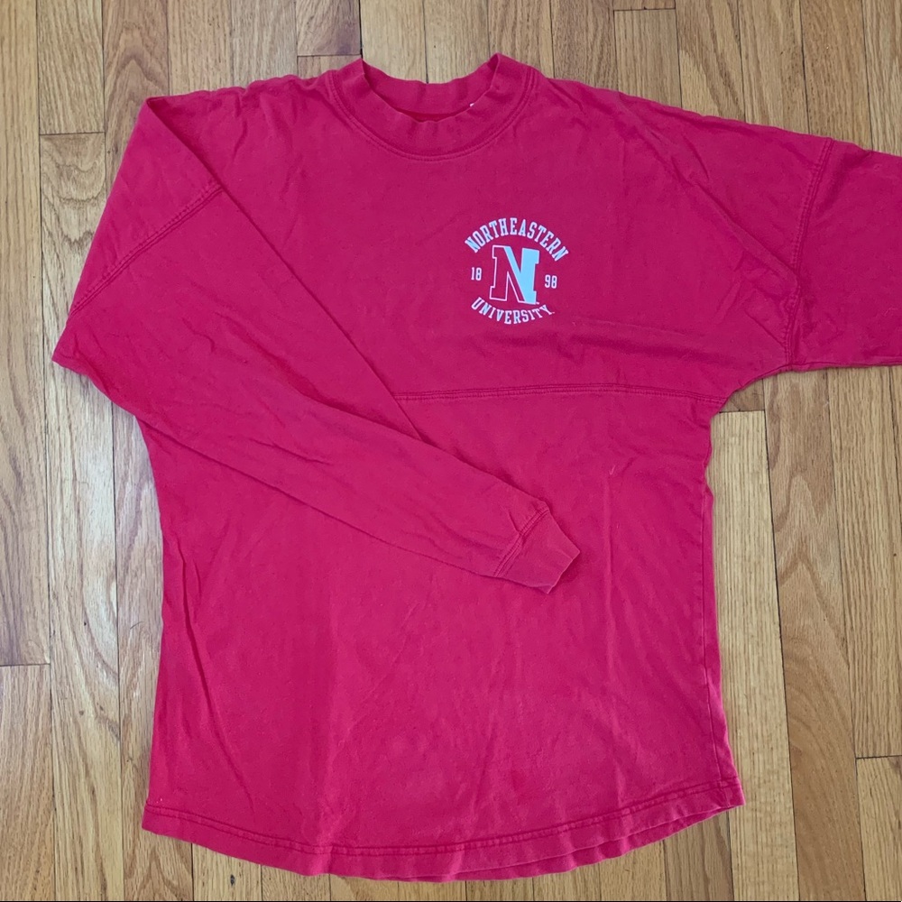 Red Northeastern Rugby Longsleeve T-shirt